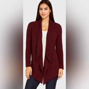 Barefoot Dreams Burgundy Cardigan CozyChic Relaxed Open Front Loungewear Medium
